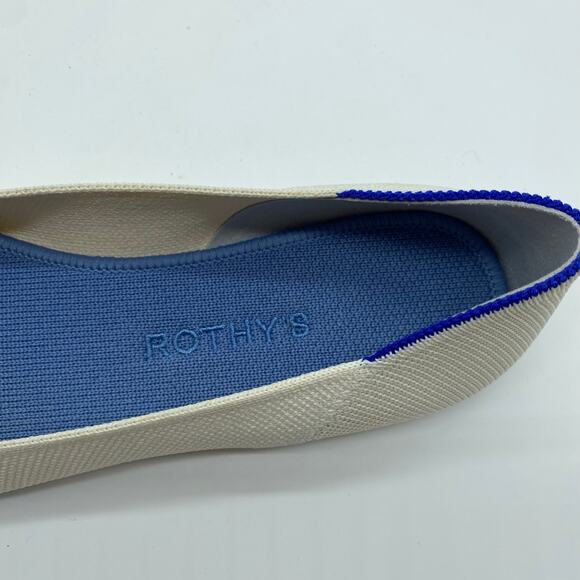 NIB Rothy's The Pedal Square Ballet Flats Cream Love Bird Slides Women size 8.5 - Picture 8 of 10